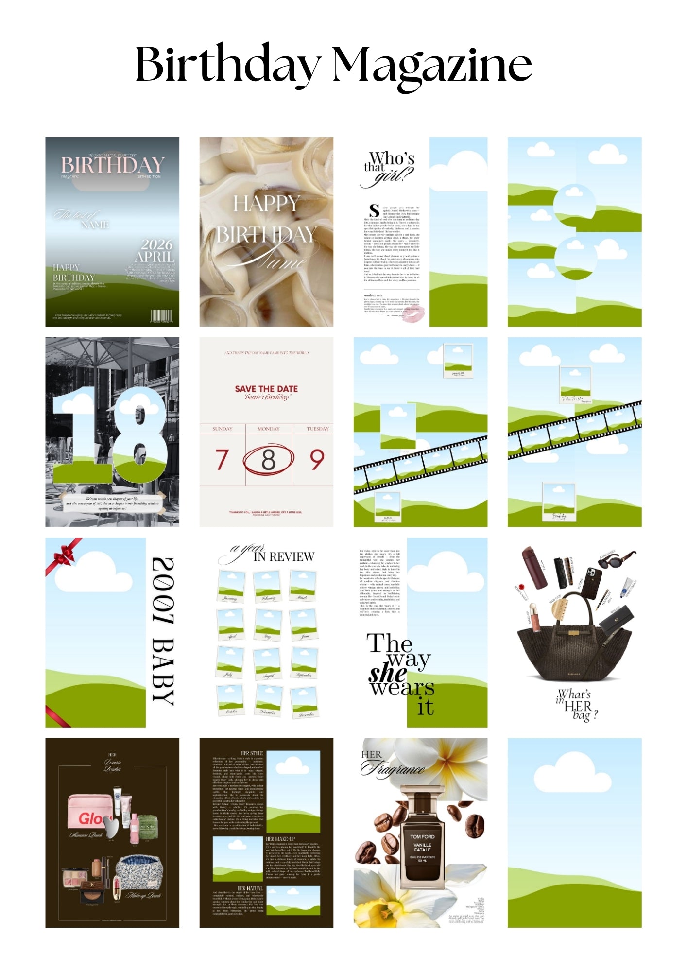 Birthday Magazine Template